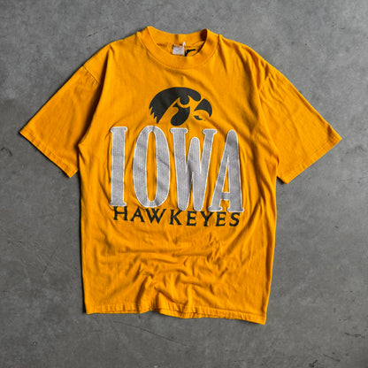 Vintage Artex University Of Iowa Yellow Graphic T Shirt Single Stitch