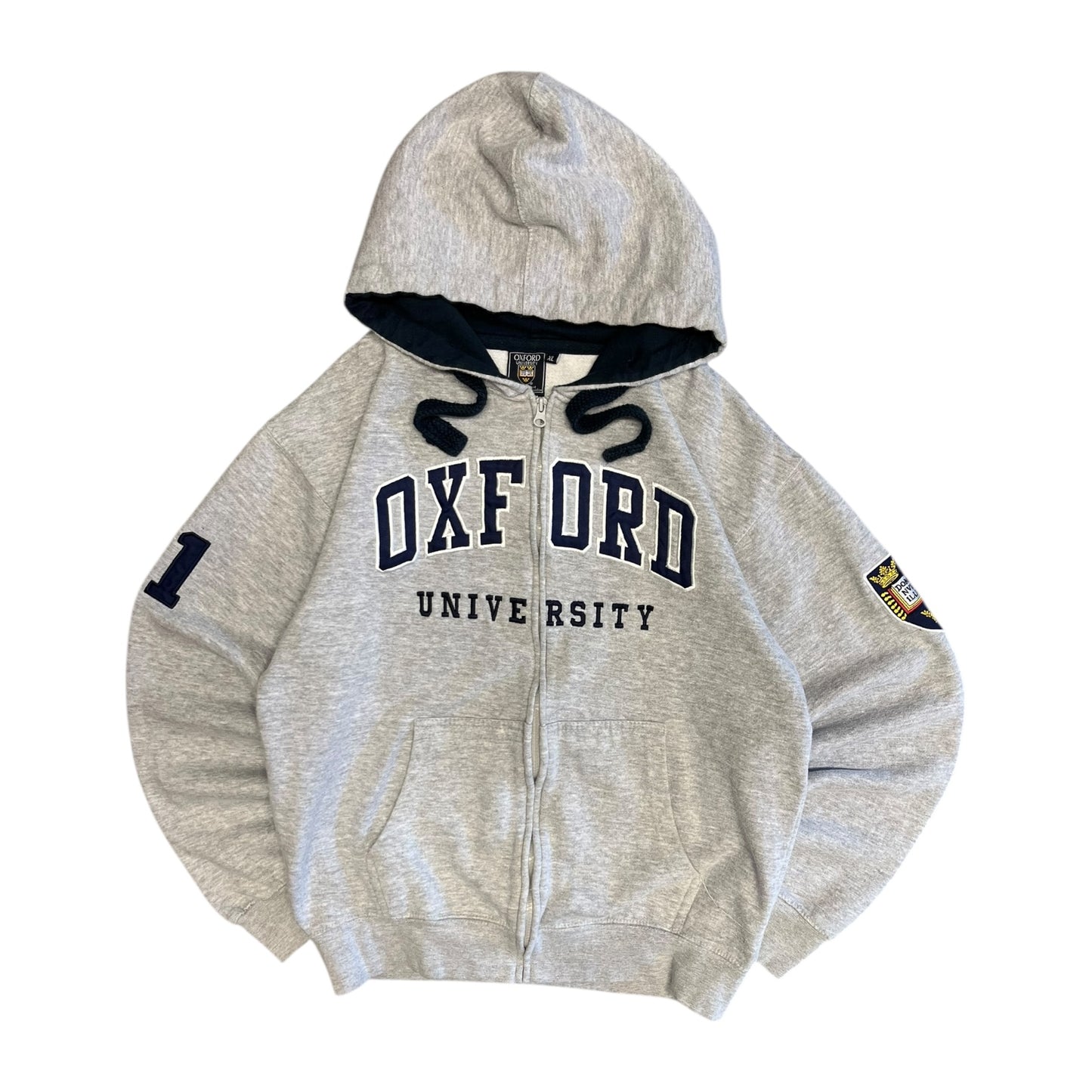 Y2K Oxford University Zip Up Sweatshirt