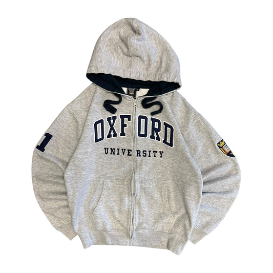Y2K Oxford University Zip Up Sweatshirt