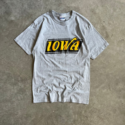 Vintage Iowa Hawkeyes Box Script Grey Tee