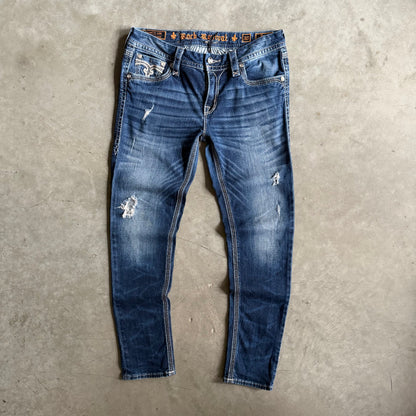 Women’s Y2K Rock Revival Drew Cuffed Skinny Jeans