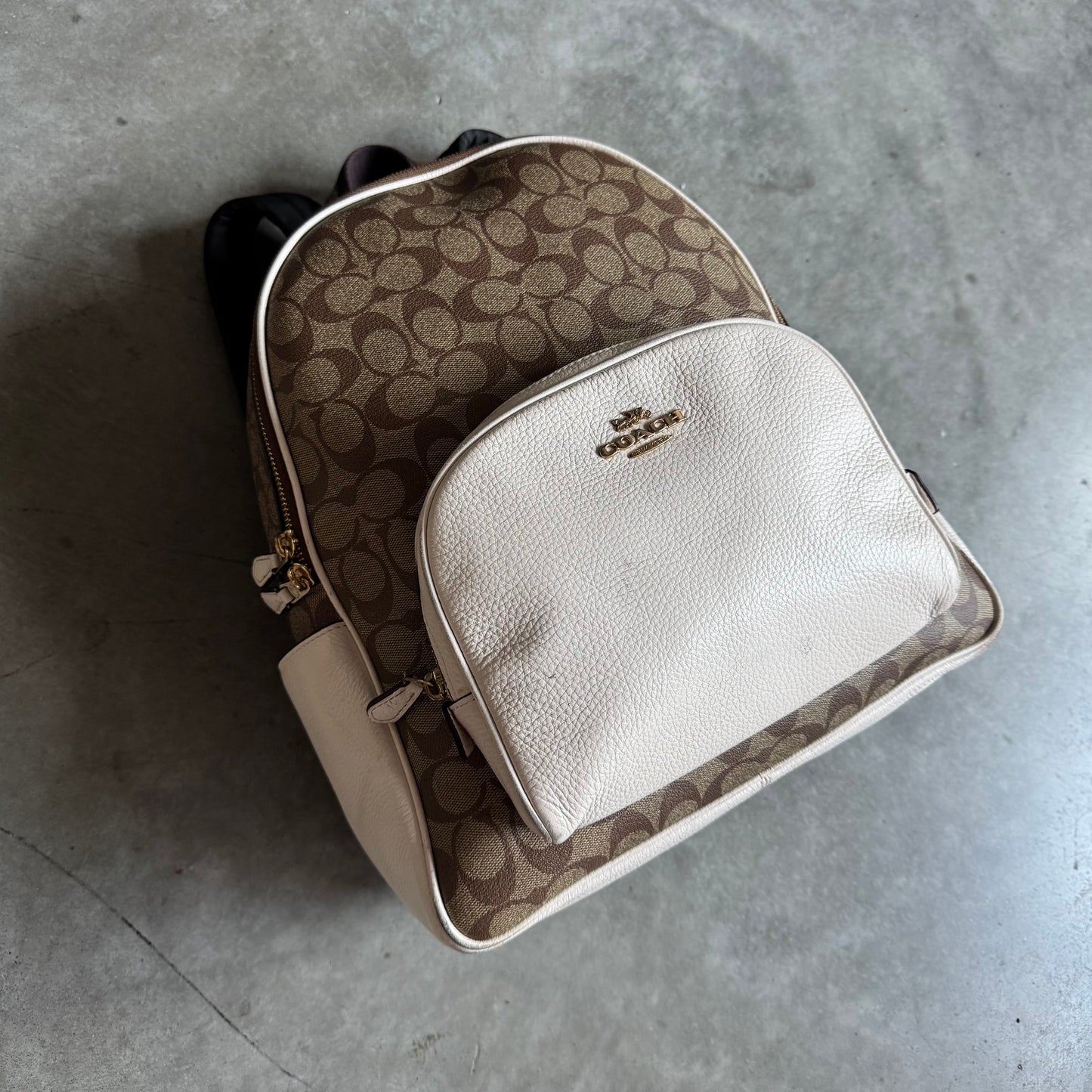 Coach Large Court Backpack Signature Canvas