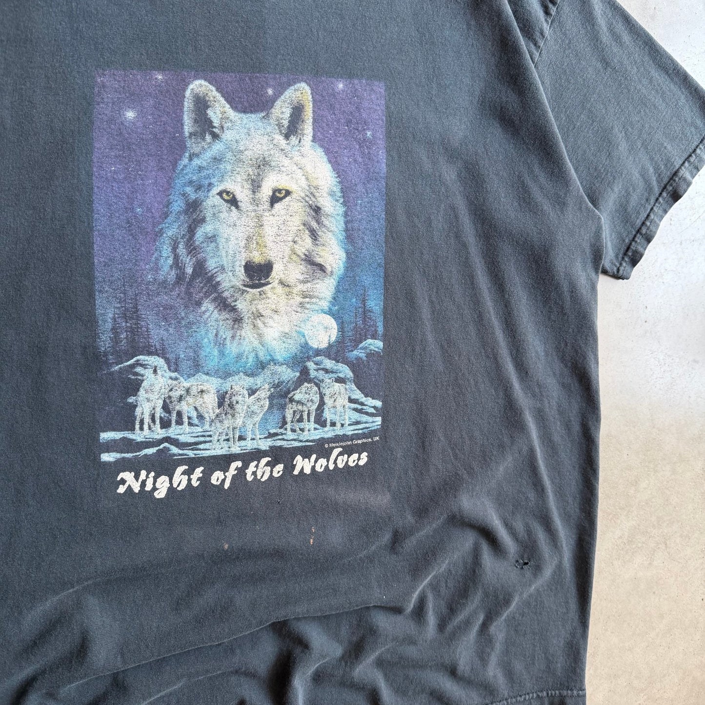 Vintage “Night Of The Wolves” Square Art Tee
