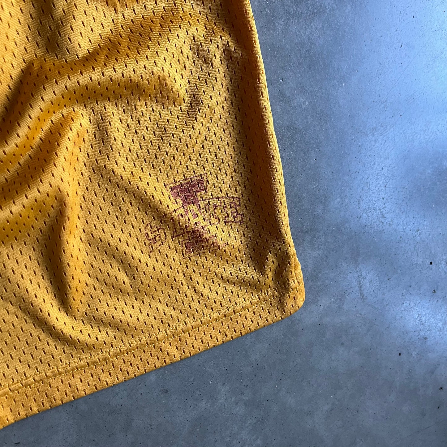 Vintage Champion Mesh Yellow Basketball Shorts w/ Pockets