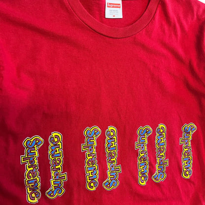 Supreme Red Graffiti Logos Shirt
