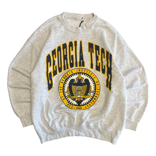 Vintage Georgia Tech Grey Crest Sweatshirt