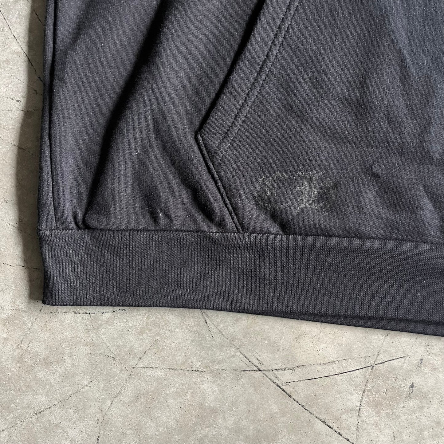 Chrome Hearts Blue Spell Out Horseshoe Hoodie