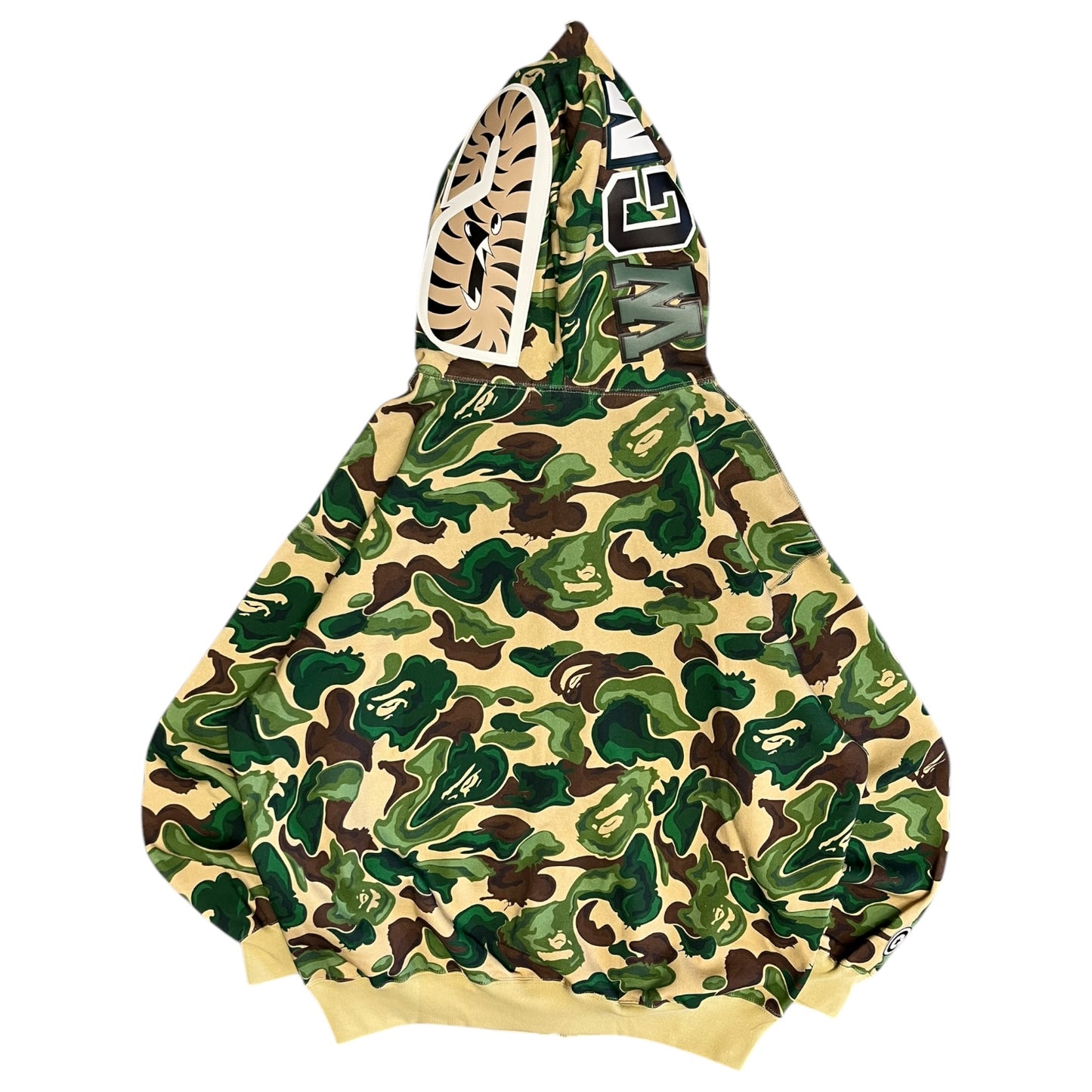 A Bathing Ape Art Green Camo Shark Full Zip Hoodie