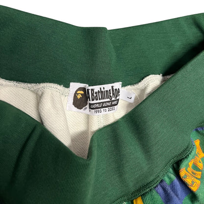 A Bathing Ape Green Pattern Sweatshorts