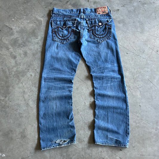 True Religion Sand Faded Blue Jeans