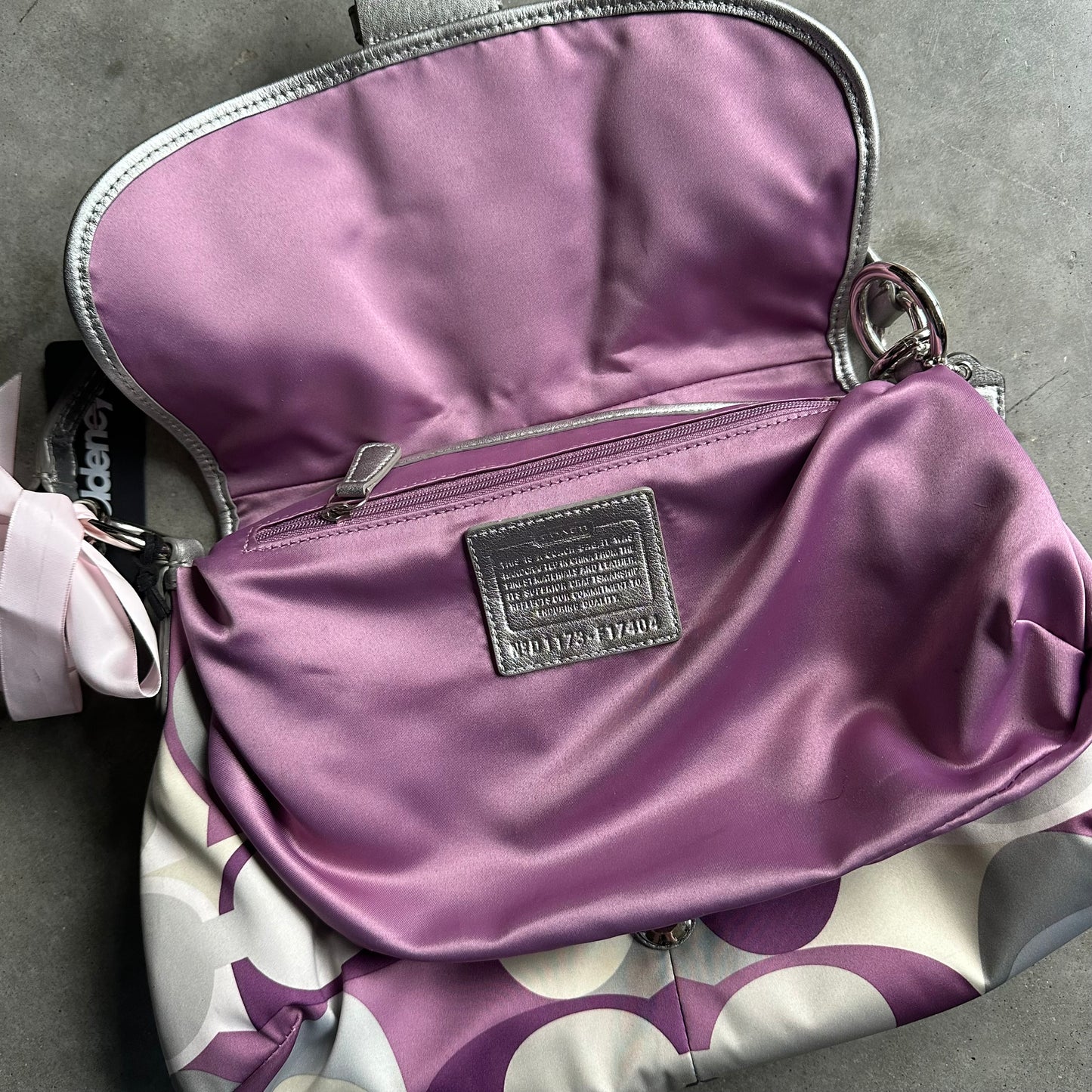 Y2K Coach Soho Buckle Flap Bag Signature C Print RARE Colorway Purple/Silver White
