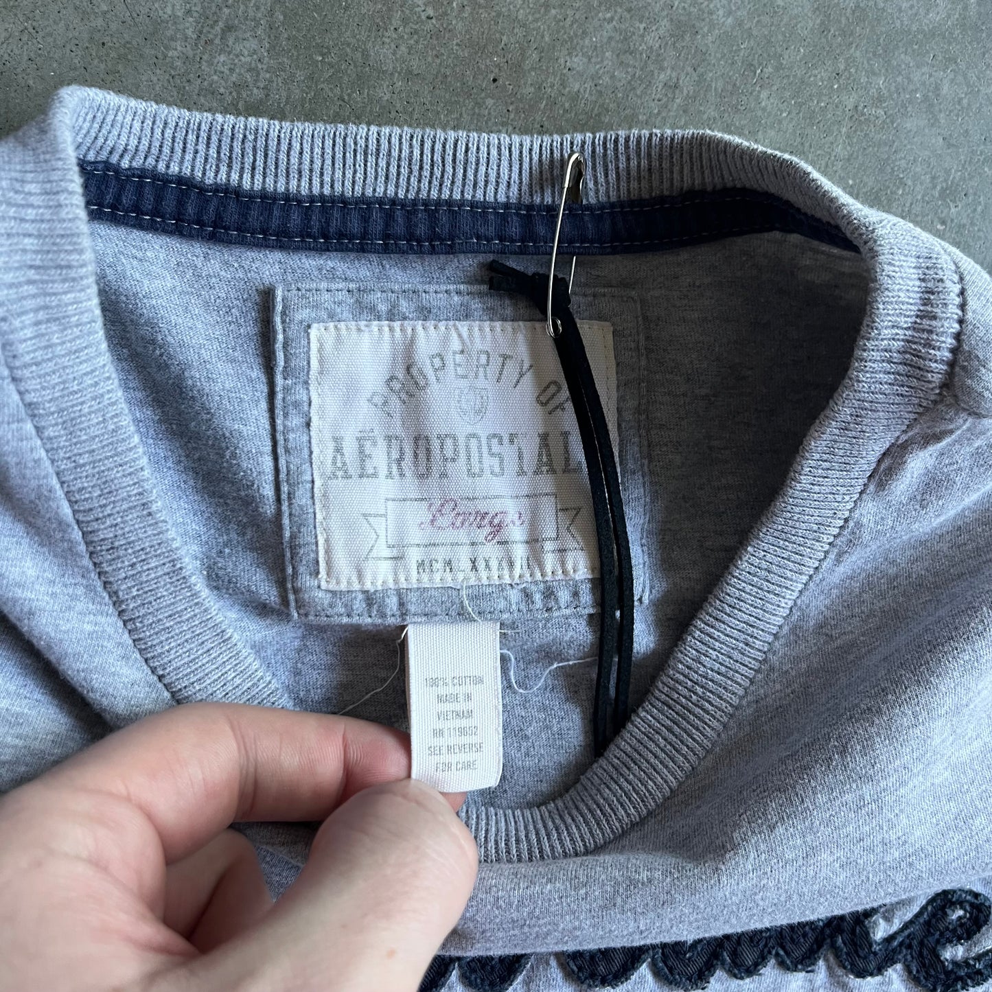 Y2K Aeropostale Navy Embroidered Logo Tee