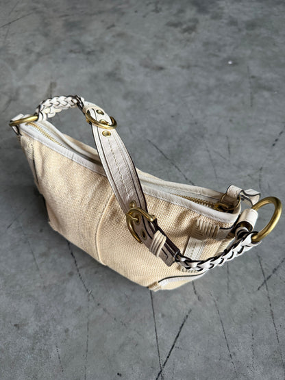 Coach Rattan Basket Hobo With Braided Handle