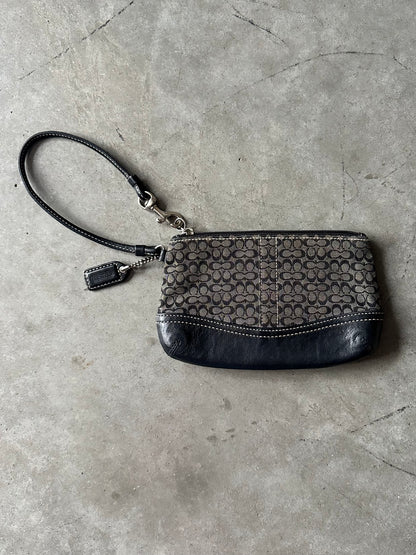 Coach Y2K Black/Leather Monogram Wristlet