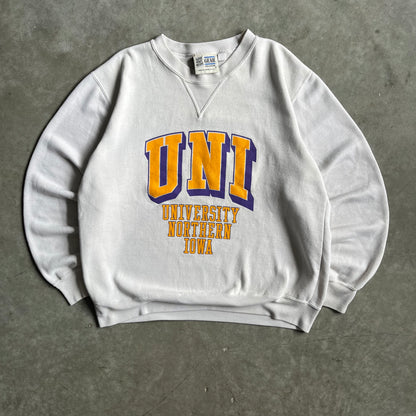Vintage UNI Big Spell-Out White Sweatshirt