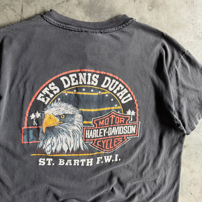 Vintage Harley Davidson ‘Live To Ride’ Eagle St Barths Faded T Shirt