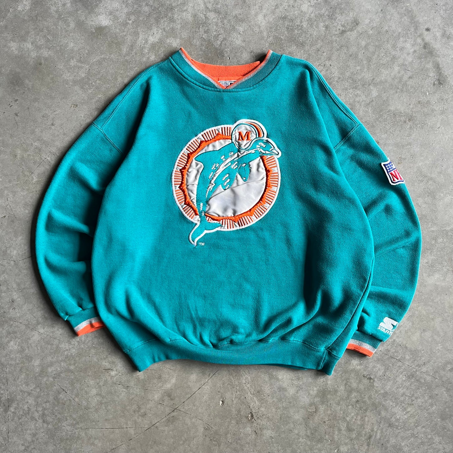 Vintage Starter Miami Dolphins Big Logo Crewneck Sweatshirt