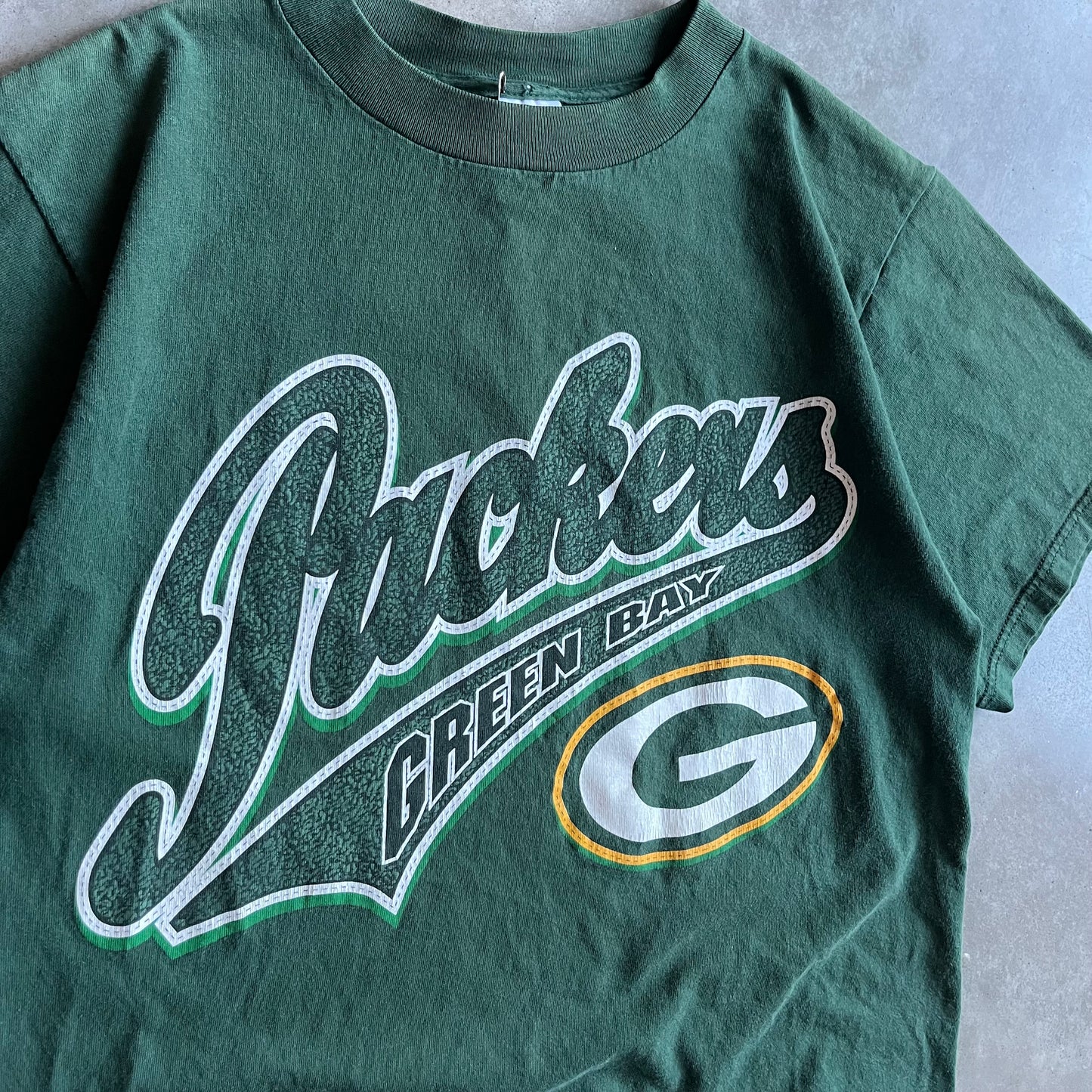 Vintage Logo 7 Green Bay Packers Script Tee