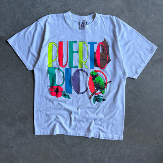 Vintage Puerto Rico Colorful Spell-Out & Icons Tee