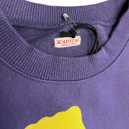 Kapital Kookies Purple Zip Pouch Crewneck Sweatshirt