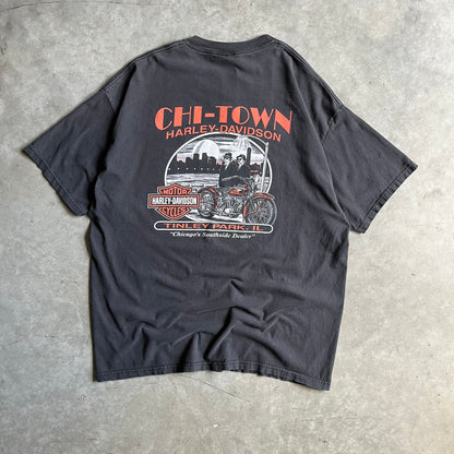 Vintage Harley Davidson Flame Emblem Chi Town T Shirt