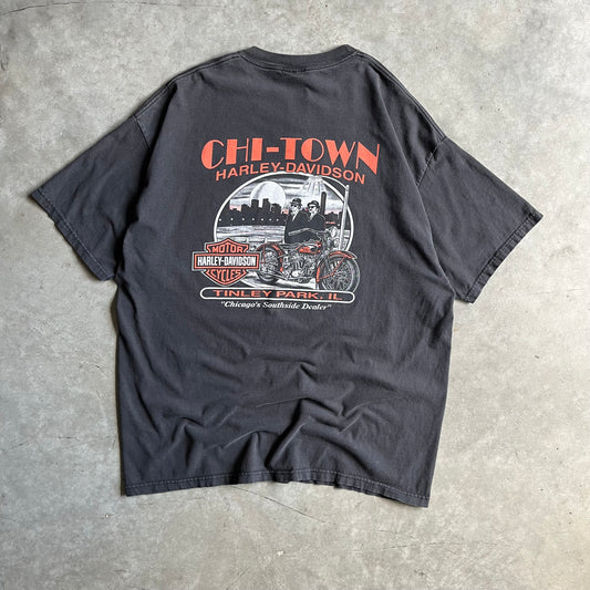 Vintage Harley Davidson Flame Emblem Chi Town T Shirt