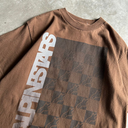 Vintage Alpinestars Brown Checkered Logo Tee