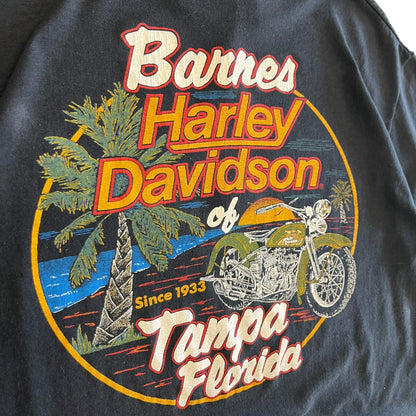 Vintage Barnes Harley Davidson Tampa Florida Black Tee