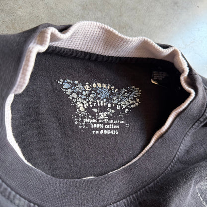 Y2K Black Gothic Waffle Knit Layered Longsleeve