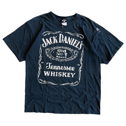 Y2K Jack Daniels Tennessee Whiskey Thrashed T Shirt