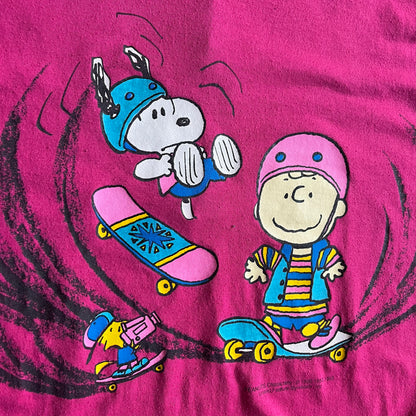 Vintage Peanuts Charlie Snoopy Woodstock Skateboarding Tee