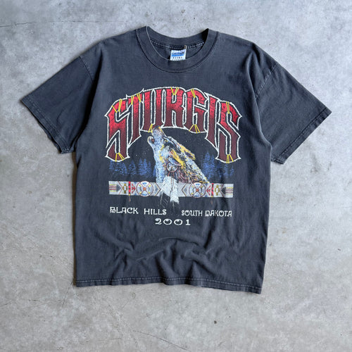 Y2K 2001 Sturgis Black Hills Native Wolf Tee