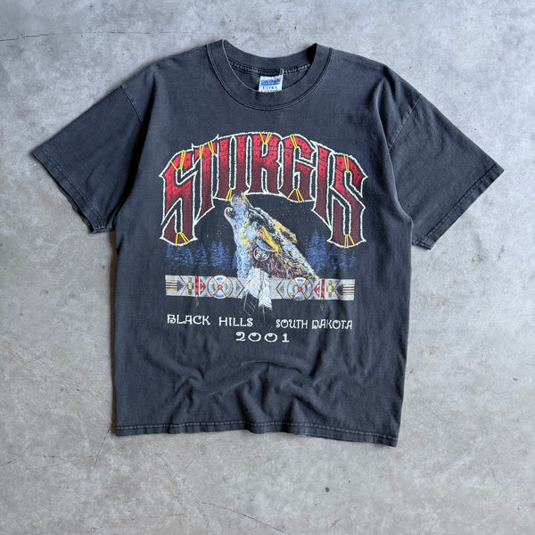 Y2K 2001 Sturgis Black Hills Native Wolf Tee
