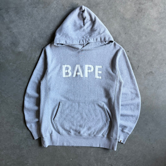 A Bathing Ape BAPE Spell Out Grey Hoodie