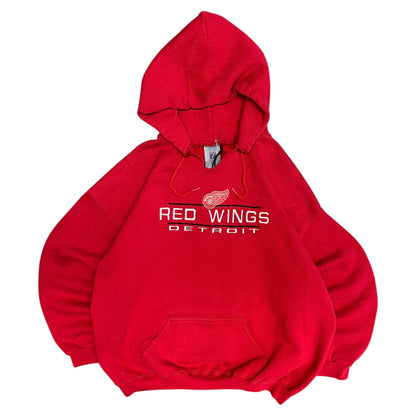 Vintage Logo 7 NHL Detroit Redwings Red Hoodie