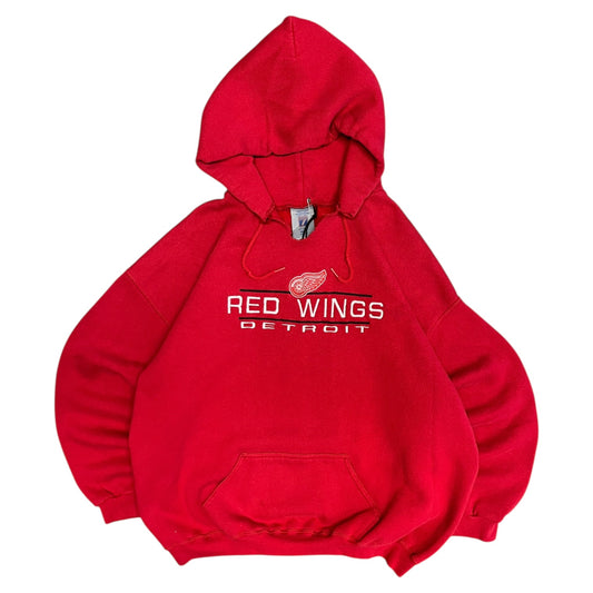 Vintage Logo 7 NHL Detroit Redwings Red Hoodie