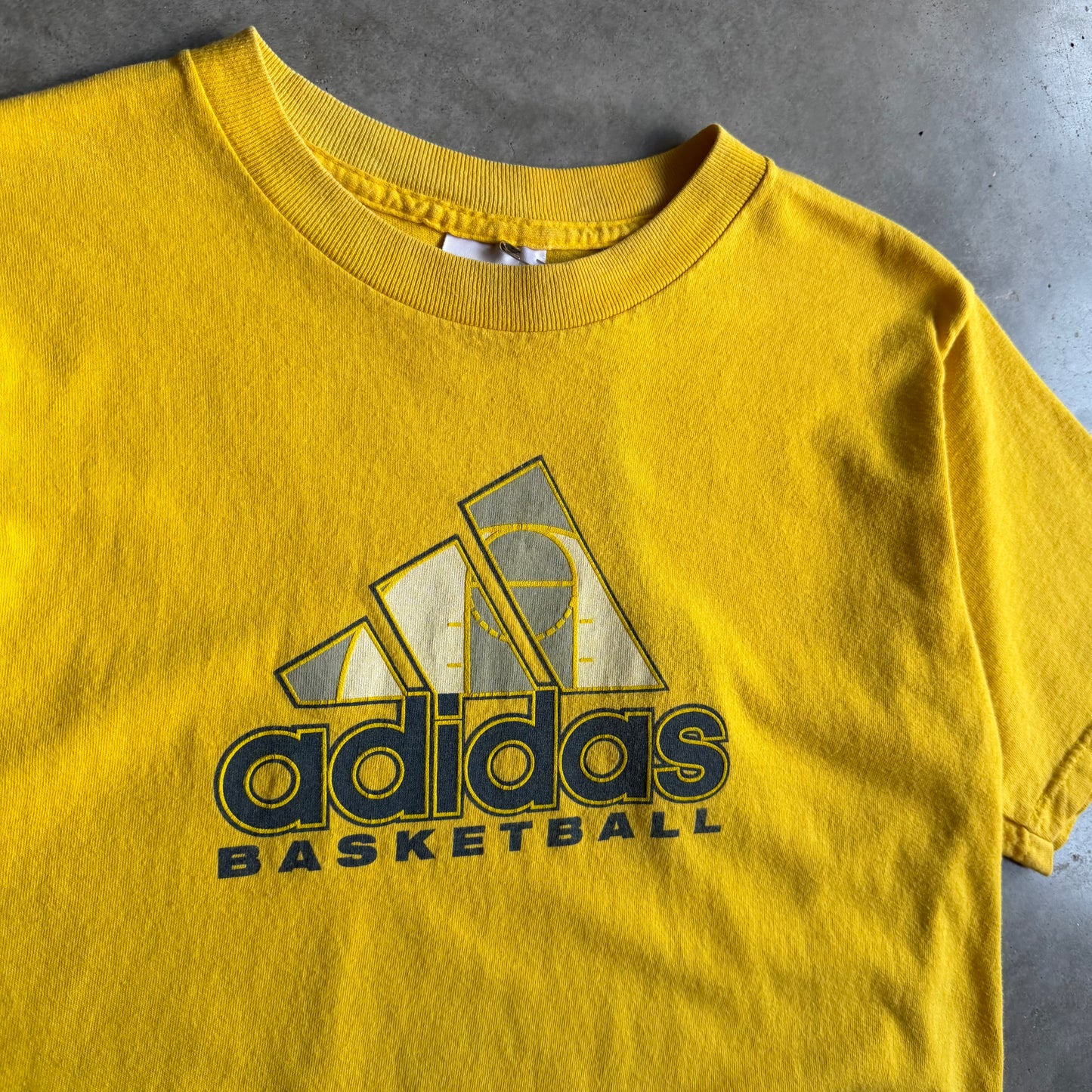 Y2K Adidas Yellow Basketball T Shirt
