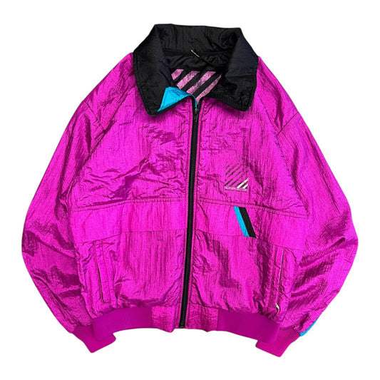 Vintage Sunbuster Pink Teal Black Windbreaker