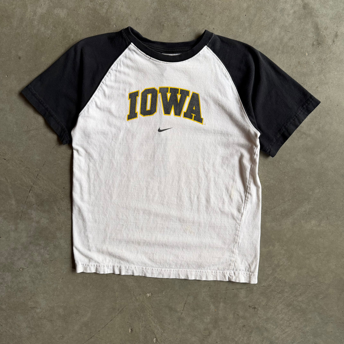 Vintage Nike Iowa Centered Swoosh Raglan Tee