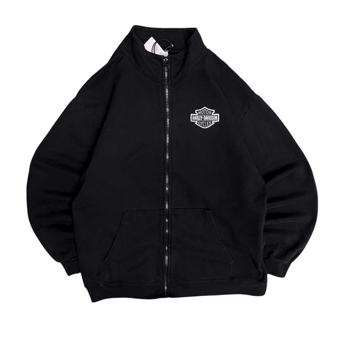 Vintage Harley Davidson Chest Embroidered Zip Up