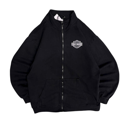 Vintage Harley Davidson Chest Embroidered Zip Up