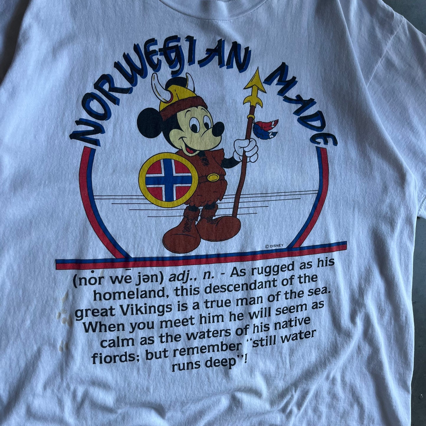 Vintage Norwegian Made Mickey Viking Tee