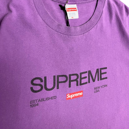 Supreme New York USA Purple Logo Tee