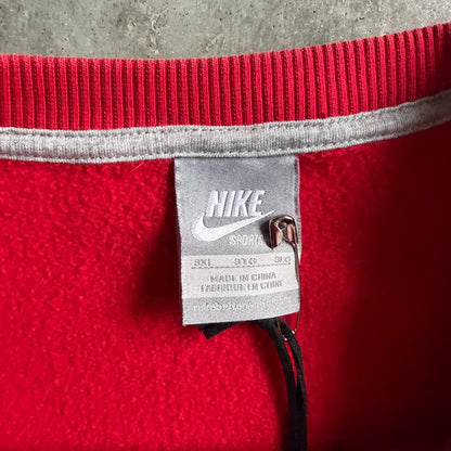 Vintage Nike Spellout Swoosh Red Crewneck Sweatshirt