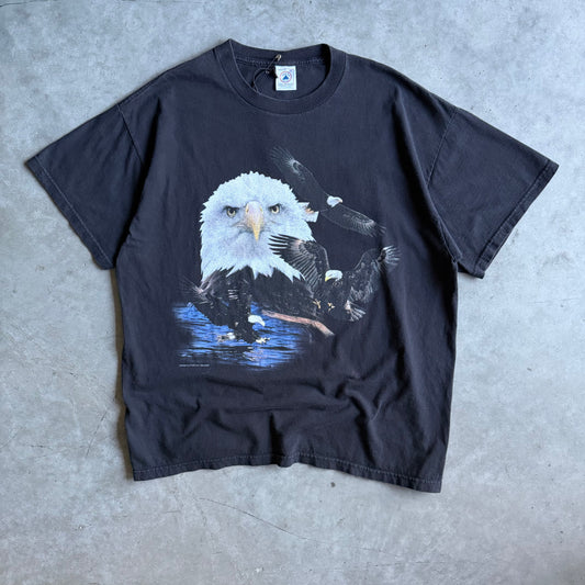 Vintage Soaring Swooping Eagle Black Tee