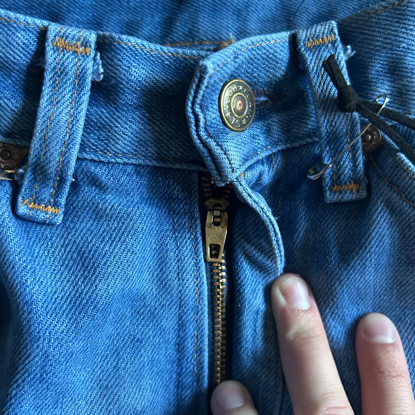 Vintage Plain Pockets Slight Flare  Blue Jeans