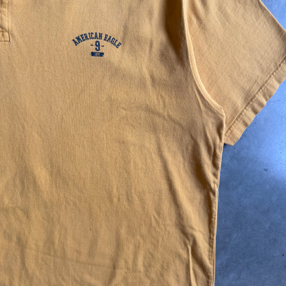 Y2K American Eagle Division 9 Gold Polo