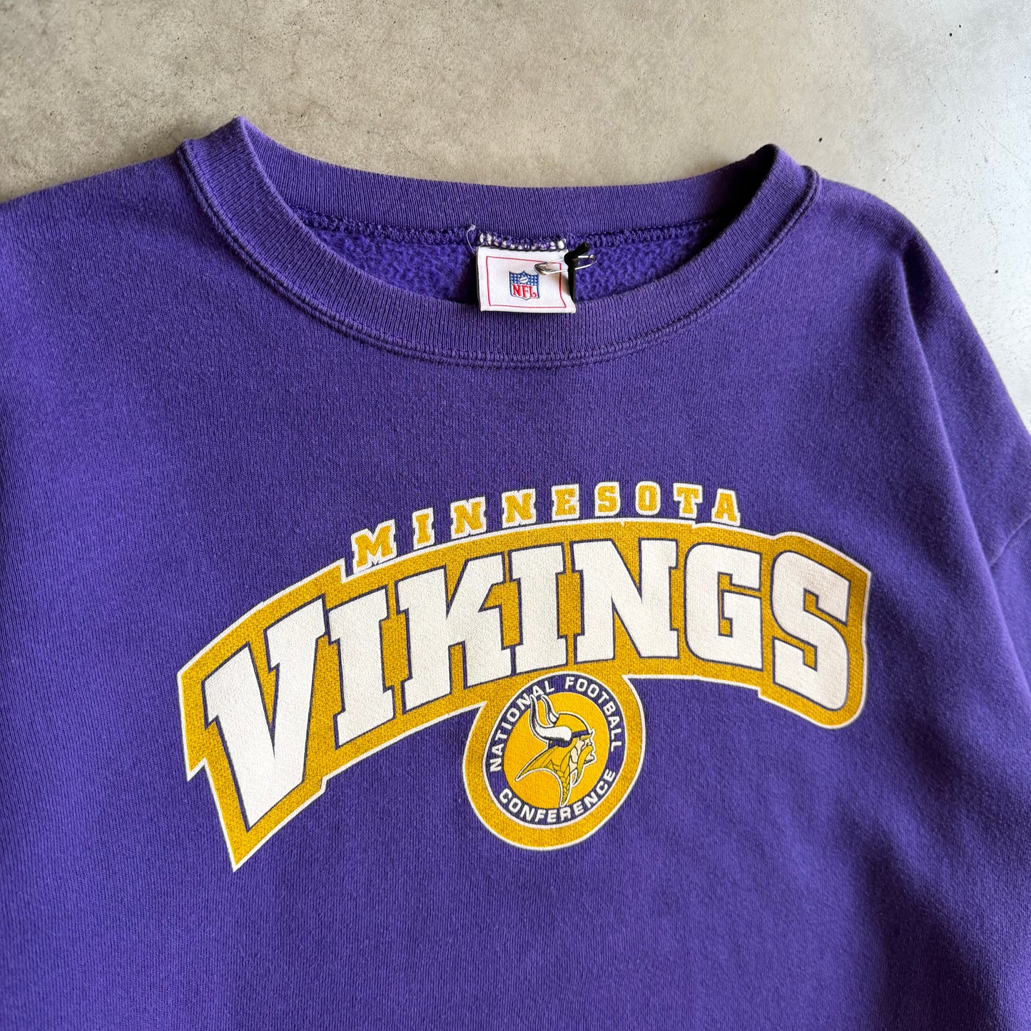 Vintage Minnesota Vikings Arching NFC Logo Sweatshirt