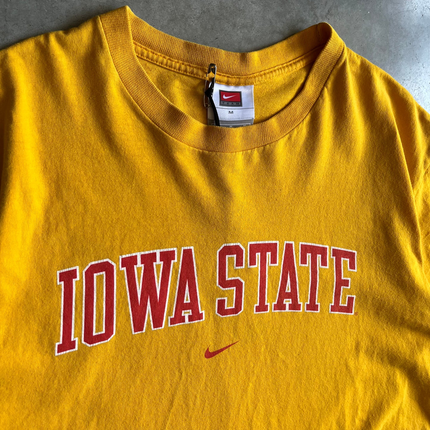 Y2K Nike Iowa State Centered Spell-Out Yellow Tee