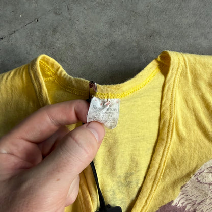 Vintage 80s Harley Davidson Deep V Eagle Yellow Sturgis T Shirt